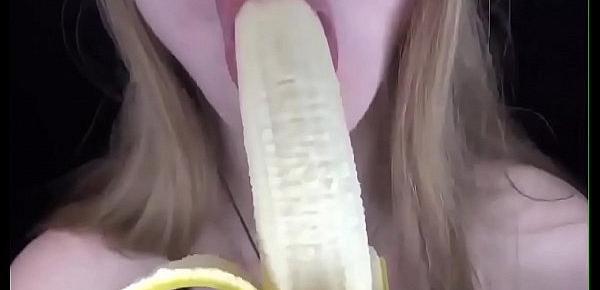  Blonde Girl Sucking Banana